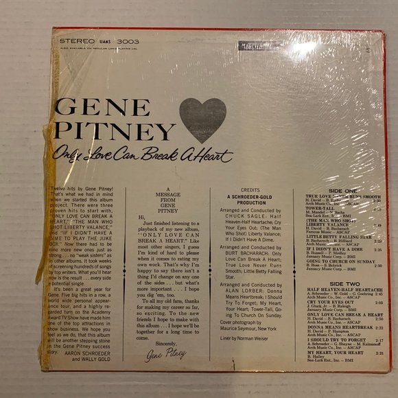Gene Pitney – Only Love Can Break a Heart - Vinyl LP Record - Picture 2 of 4